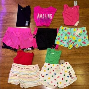 Girls tops and short sets size large (10) various brands NWT & NWOT